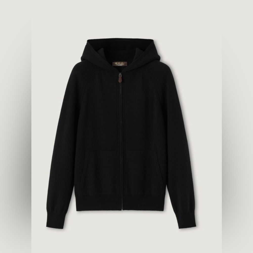 Loro Piana - Merano Bomber - Baby Cashmere Zip-Up Black Size 38 Italy Knit NWT